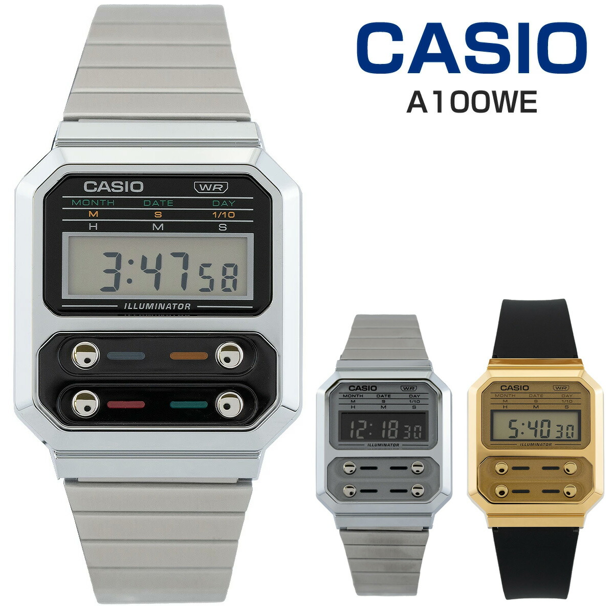 楽天市場】CASIO A100WE-7B カシオ 腕時計 デジタル スタンダード