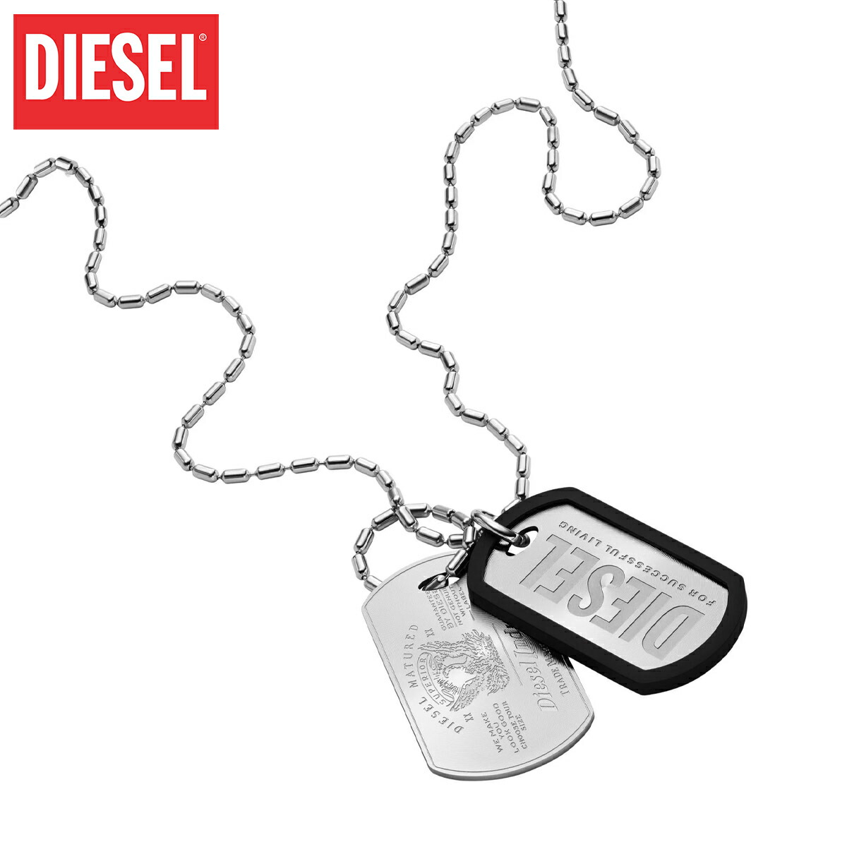 早い者勝ち!!! DIESEL ◆ドッグタグネックレス｜Dx1553040 Jewel Women's Stainless Steel Dog Tag Necklace | Silver | Diesel
