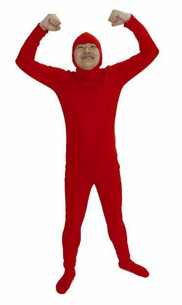 whole body tights red back fastener type whole body tights