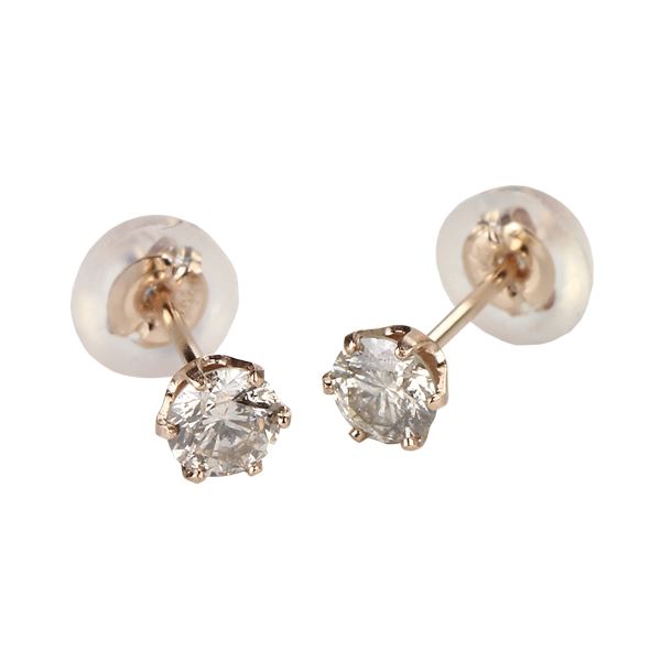 K18 ピンクゴールド 1粒ダイヤ ピアス 計0.36ct/0.9mmポスト ダイヤモンド ピアス ゴールド 計0.3ct 0.15×0.15ct K18YG K18PG