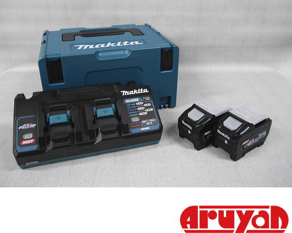 [新品] マキタ パワーソースキット XGT6 A-72039 40Vmax (バッテリー BL4050F&times;2個・2口急速充電器 DC40RB) ケース(マックパック2)｜あるＹＡＮ