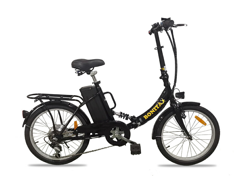 ペダル付原付 E-BIKE20PLUS-L 36Vリチウムイオンバッテリー版　SHIMANO製6段変速付 LED照明付 折りたたみタイプ 20インチ　布カゴ付き　公道走行可画像