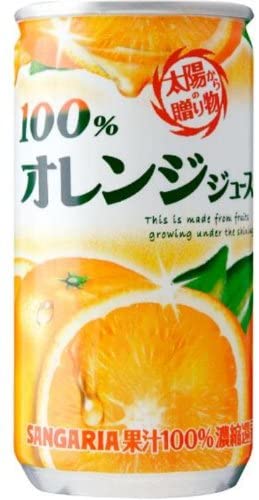 楽天市場 サンガリア 100 オレンジジュース 190g 30本 1ケース アローズ楽天市場店