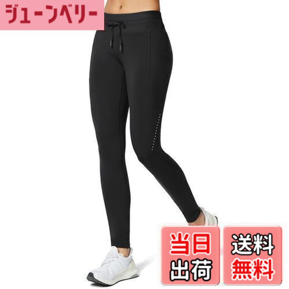 【送料無料】[バリーフ] レディース ヨガパンツ ロングパンツ フリース裏地 耐水表地 ハイウエスト ポケット付 タイツ 冬用保熱 スキー ランニング 色：ブラック、サイズ：L