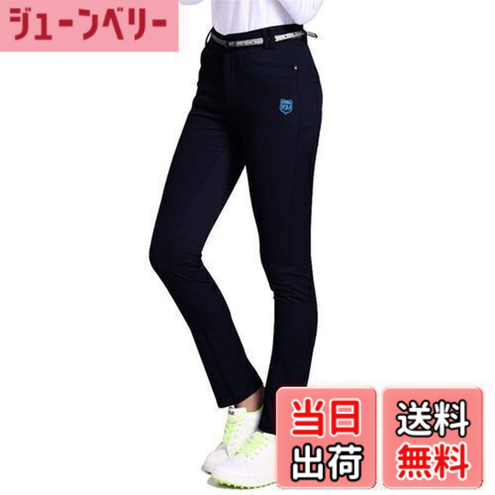 【送料無料】[Tenflow] レディース ゴルフ パンツ ゴルフウェア ストレッチ GOLF アウトドア 春夏秋用 美脚 脚長 吸汗 速乾 伸縮性あり スポーツパンツ アウトドア 色：ネイビー、サイズ：XL