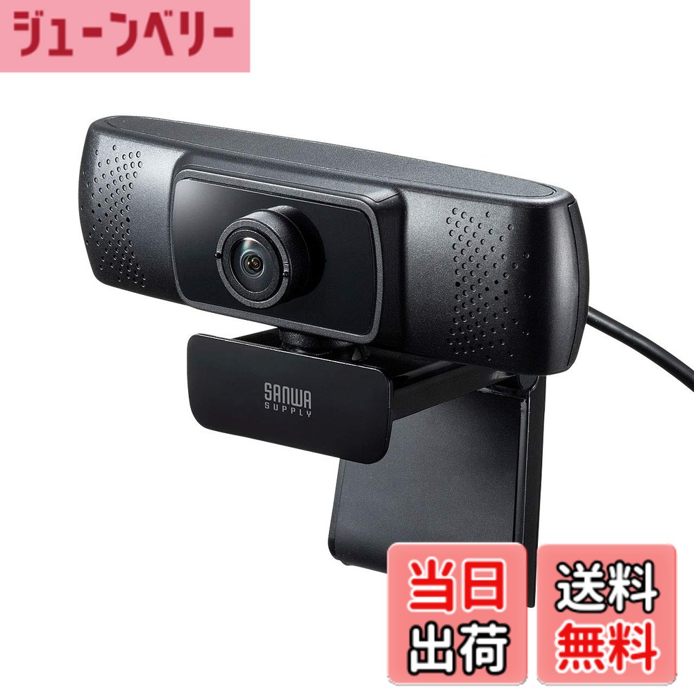 【貨物輸送無料】サンワサプライ 話し合い用広広とした水晶体WEB写真機 USB繋ぎ合わせる 150°超広角 マイクロホン内蔵 Skype相応う 黒いこと CMS-V43BK