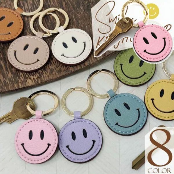 MOSCHINO スマイリーマーク付きレザーキーホルダー Amazon.co.jp: [Standard Factory] スマイル キーホルダー