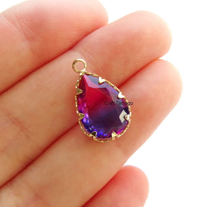 楽天市場 2個 グラデーションカラー ガラスストーンチャーム 雫型 約15 5 10 5mm チャーム パーツ 資材 素材 アクセサリー 材料 ハンドメイド 卸 問屋 手芸 Craft Tamago クラフトタマゴ
