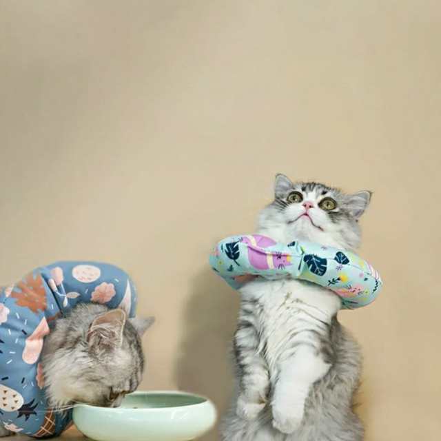 送料無料 エリザベスカラー 猫用 けが ドーナツ型 傷舐め防止 猫用品