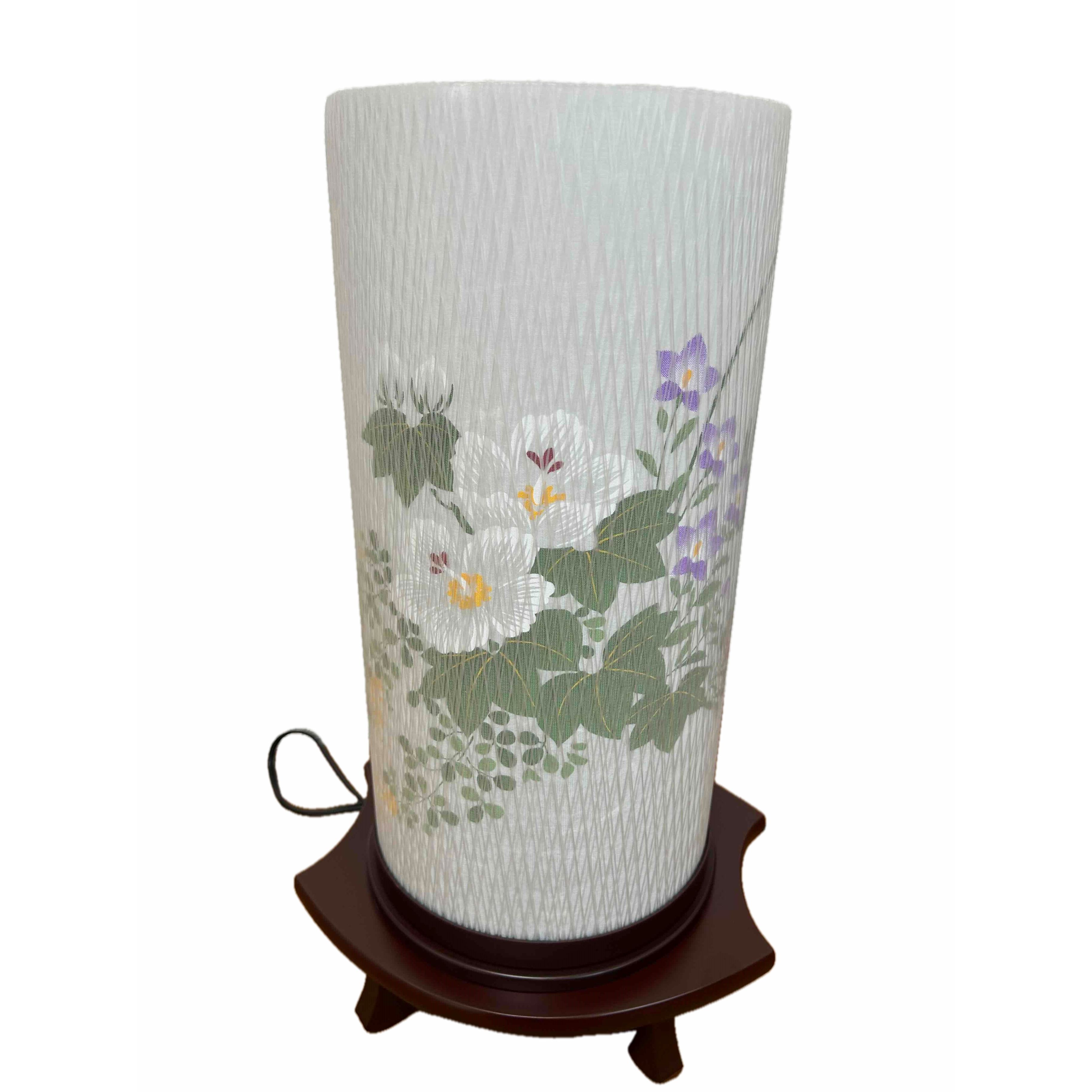 お盆 提灯 回転 つむぎ芙蓉 回転灯 盆ちょうちん 初盆 新盆 お盆飾り モダン コンパクト 仏壇 仏具 芙蓉柄 送料無料｜朝日仏壇