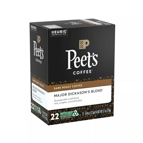 【送料無料】 キューリグ K-CUP(Kカップ) ピーツコーヒーメジャーディッカーソンブレンド ダークロースト コーヒー 22個入 Peet's アメリカ