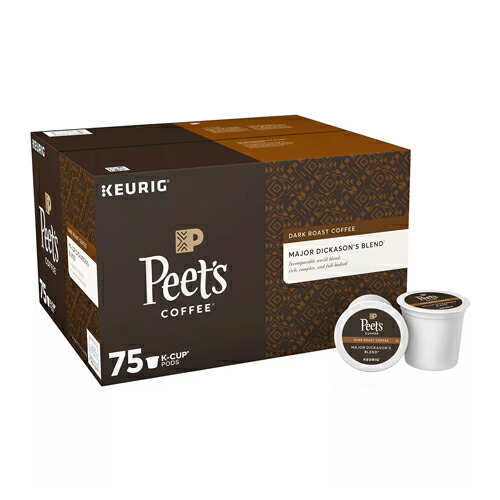 【送料無料】 キューリグ K-CUP(Kカップ) ピーツコーヒーメジャーディッカーソンブレンド ダークロースト コーヒー 75個入【お徳用大量パック】 Peet's Coffee アメリカ 12,994円