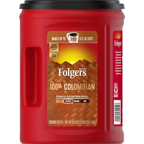 【送料無料】 フォルジャーズ Folgers 100% コロンビア ミディアムロースト グラウンドコーヒー（挽き豆） 1.14kg【お徳用大量パック】コーヒー コーヒー豆 アメリカ