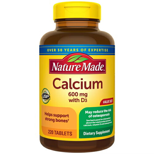 【貨物輸送無料】人となりお手伝いさん Nature Made Ca 600瓱 ＋ ヴィタミン D3 経口避妊薬 220粒 亜米利加 外国で