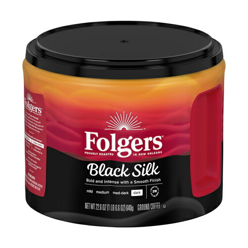 【送料無料】 フォルジャーズ Folgers ブラックシルク ダークロースト グラウンドコーヒー（挽き豆） 640g コーヒー 粉 コーヒー豆 アメリカ