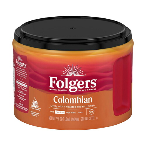 【送料無料】 フォルジャーズ Folgers コロンビア ミディアムロースト グラウンドコーヒー（挽き豆） 640g コーヒー 粉 コーヒー豆 アメリカ