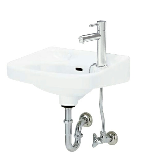 【公式店】洗面器 手洗器 平付洗面器 Pトラップ仕様 壁排水金具 トイレ コンパクト カフェ 店 L250DP17SET