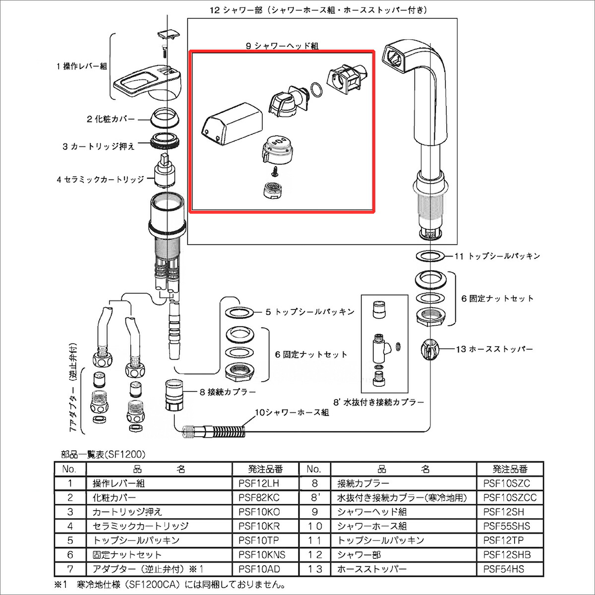 楽天市場 アサヒ衛陶 シャワーヘッド Psf12sh シャワー水栓部品 Sf10用 アサヒ ダイレクト