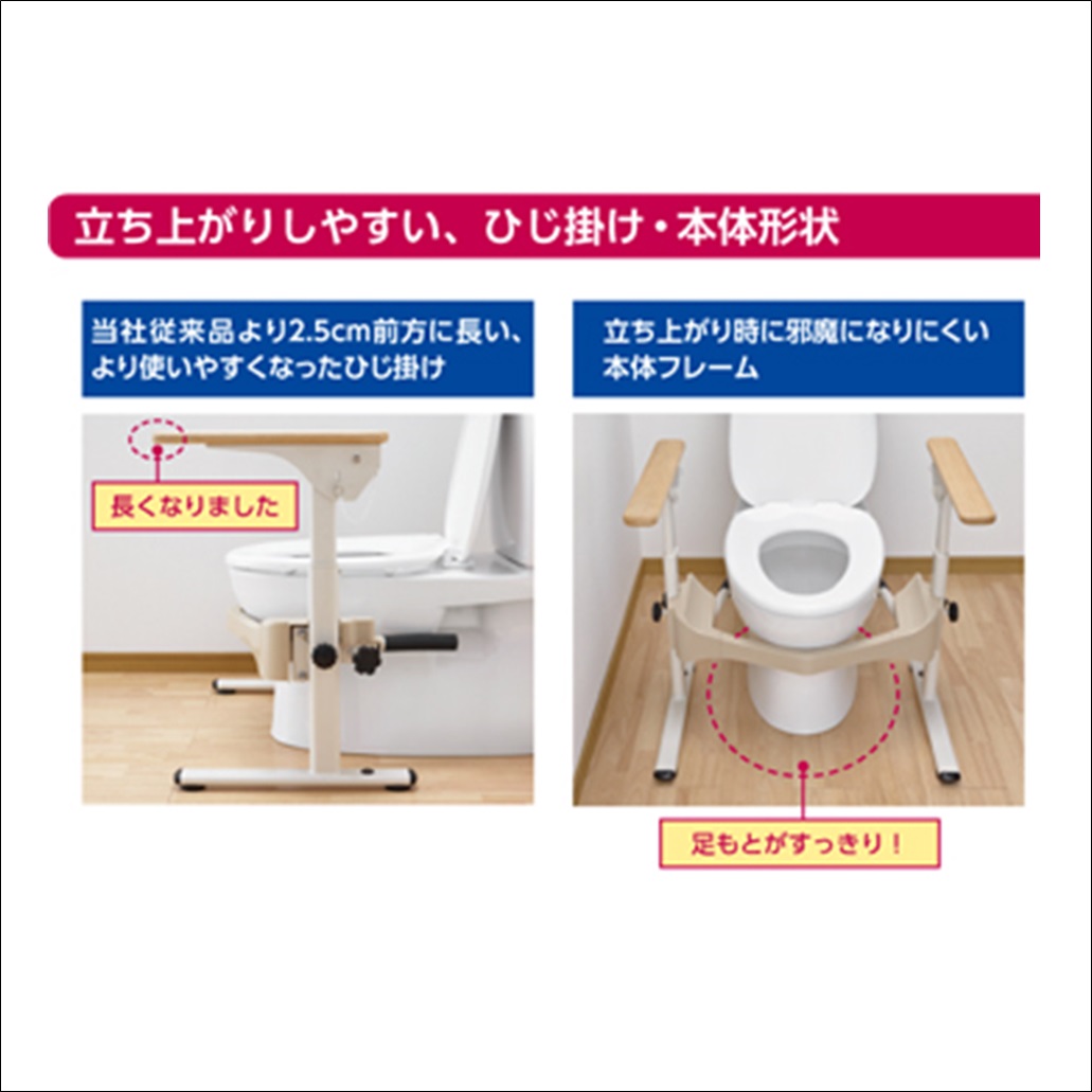 楽天市場 アロン化成 安寿 洋式トイレ用フレーム S はねあげr2 スチール 木製ひじかけ トイレ用手すり 533 087 手摺り 福祉用具 介護用品 お年寄り バリアフリー 高さ調整あり アサヒ ダイレクト