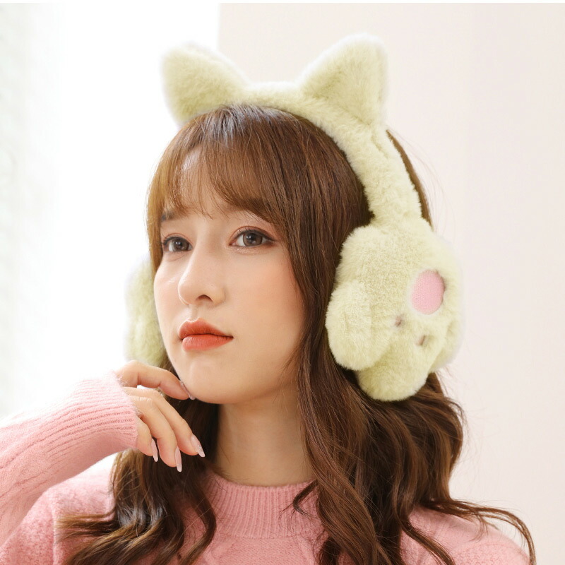 市場 耳あて イヤーマフ 防寒 保温 暖かい カチューシャ型 可愛い 寒さ対策 レディース 猫耳付き