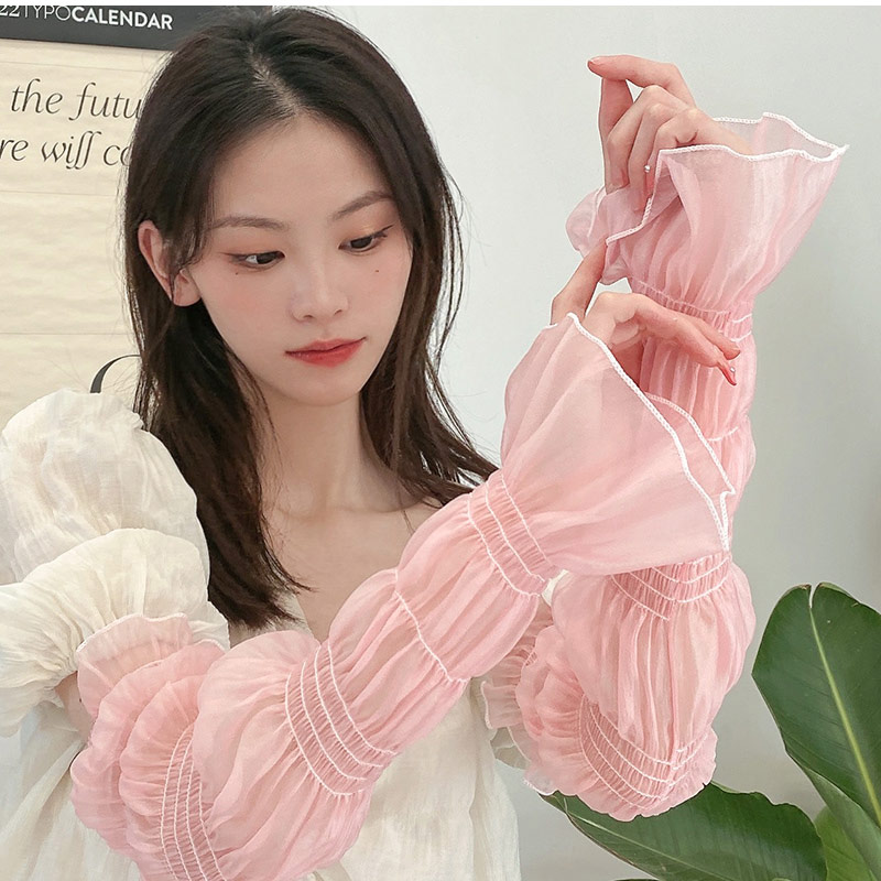 アームカバー レディース フリル Uv手袋 ロング丈 グローブ フレア 紫外線対策 接触冷感 夏用