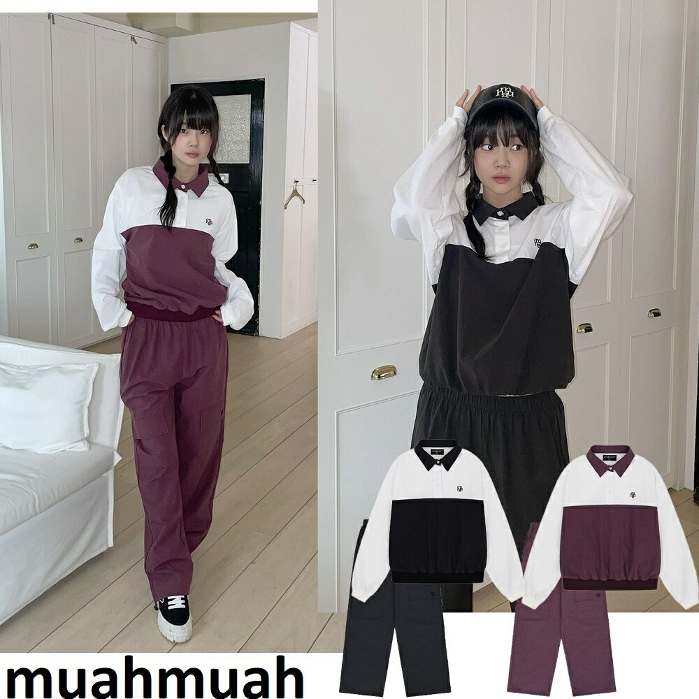 muahmuah【セット】ピグメント アノラック＆パンツ セットアップ - 韓国ファッション、カジュアルストリート、快適ルームウェア 11,165円
