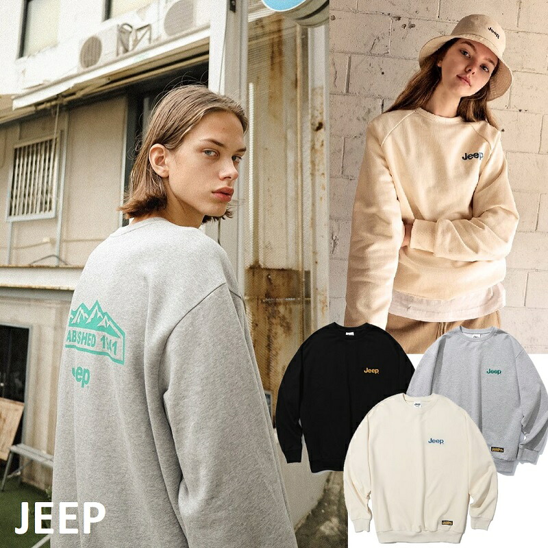 JEEP TM-Logo Sweat 3色 裏起毛 スウェット 裏起毛 トレーナー ロゴ入り カジュアル 冬用 韓国ブランド メンズ レディース ユニセックス 新作 人気 おしゃれ 暖かい プレゼント