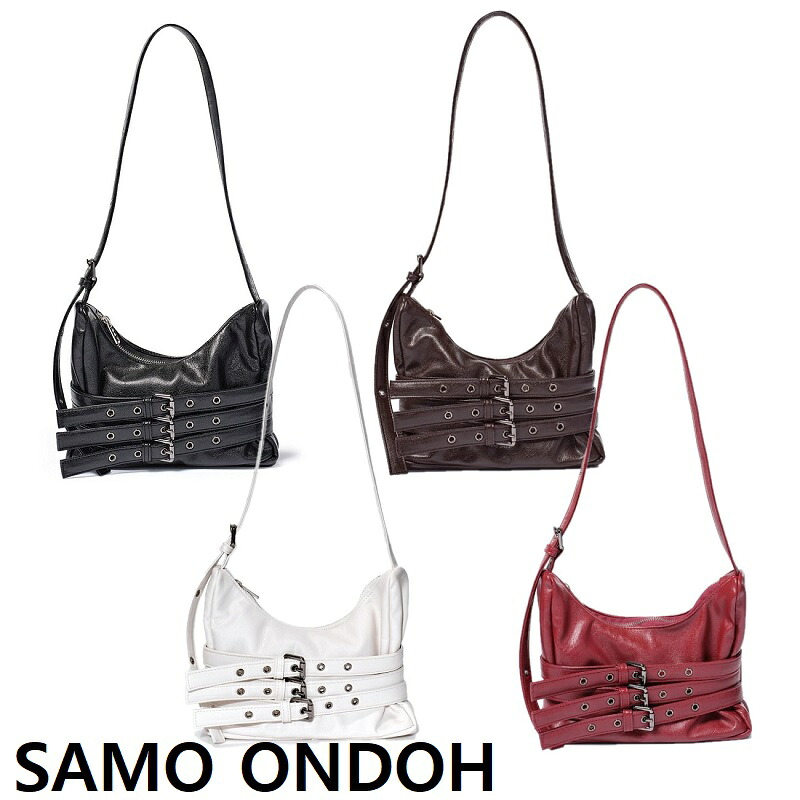 [SAMO ONDOH] 韓国女性に人気 trio belt mug bag M goat 4 Color マグバッグ トリオベルトデザイン ゴートレザー 韓国ブランド おしゃれ 女性向け 新作 人気 トレンド プレゼント 4色