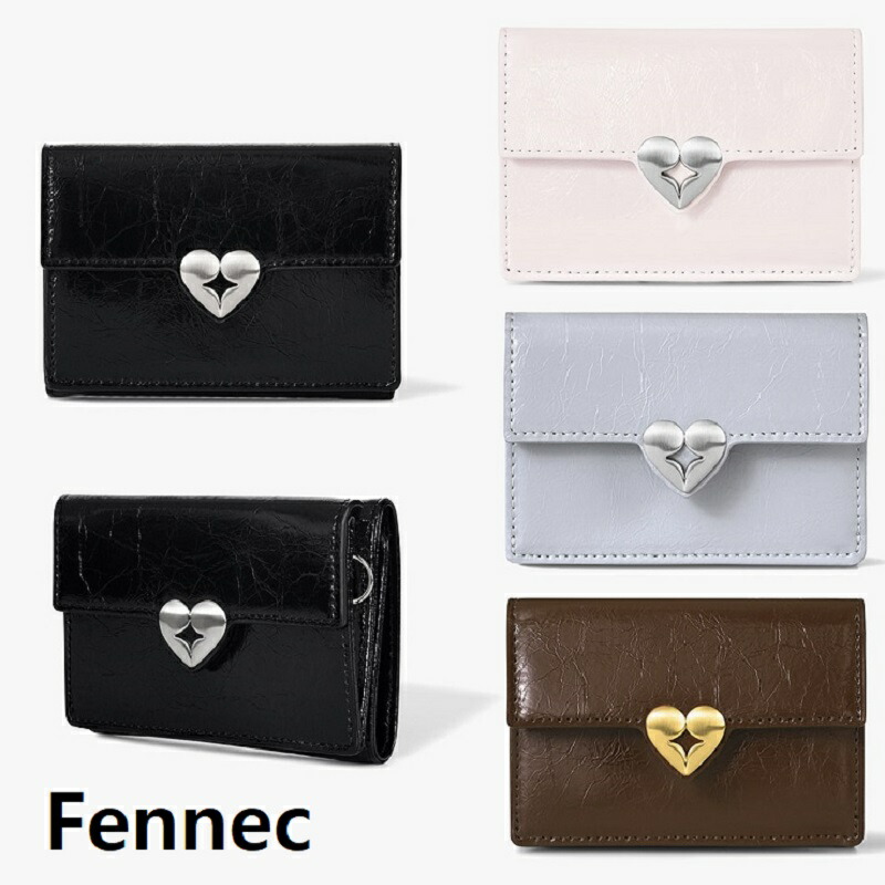カードケース・名刺入れ Fennec CRINKLE HALFMOON MINI WALLET SILVER CRINKLE HALFMOON MINI WALLET - SILVER - Fennec