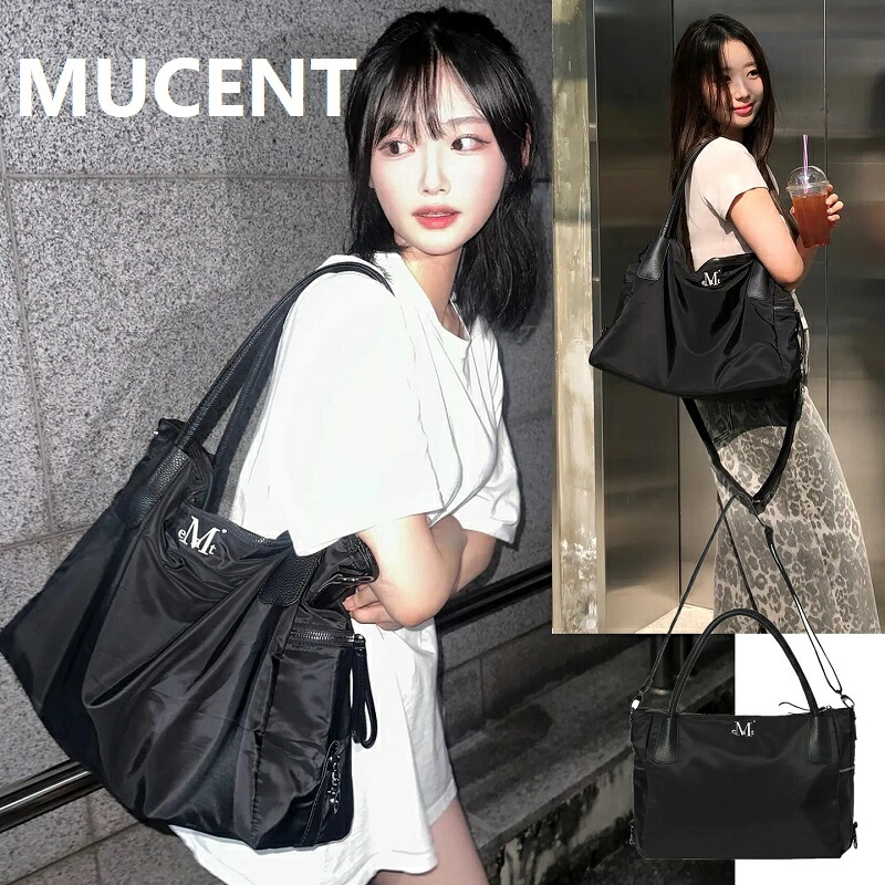 【MUCENT（ムセント）】4-Way Signature Logo Unisex Tote Bag 4WAY シグネチャーロゴ ユニセックス トートバッグ ブラック 韓国人気 シンプル おしゃれ カジュアル トレンド バッグ