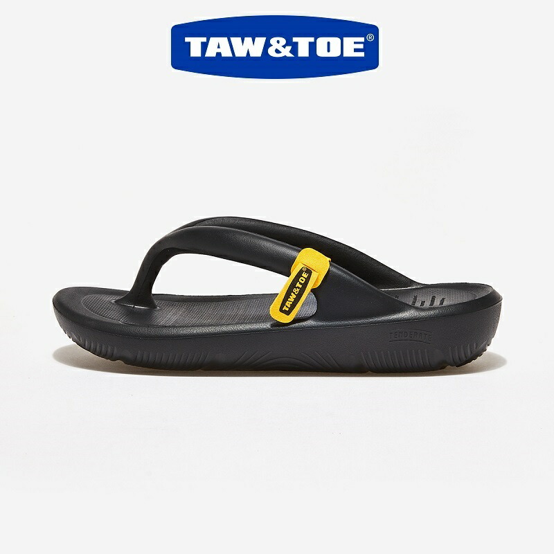 TAW&TOE (トーアンドトー) Flip Flop Zerovity OG Black 人気 トングサンダル リカバリー 軽量 クッション性 おしゃれ 快適 夏用 ビーチサンダル スポーツサンダル 男女兼用 [Size 22?29]