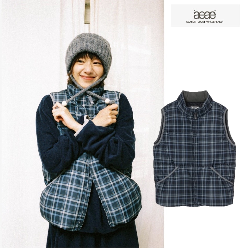 aeae（エーイーエーイー） CHECK PADDED VEST チェックパデッドベスト 【日本未発売】 韓国ファッション 限定品 人気 完売必須 軽量 防寒 ストリート ユニセックス 22,126円