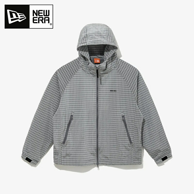 NEW ERA（ニューエラ） Outdoor Windbreaker Jacket Gray アウトドア ウィンドブレーカー ジャケット グレー 韓国ファッション 限定品 人気 完売必須 アウター 軽量 ユニセックス