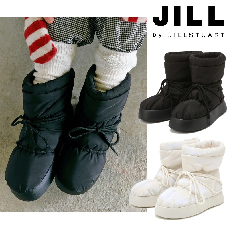 JILLSTUART（ジルスチュアート） [MELLOW] Platform Shirring Padded Boots (2 Colors) 【メロウ】 プラットフォーム シャーリング パディングブーツ 2色展開 韓国ファッション 限定品 人気 完売必須 ブーツ 防寒 冬物 レディース