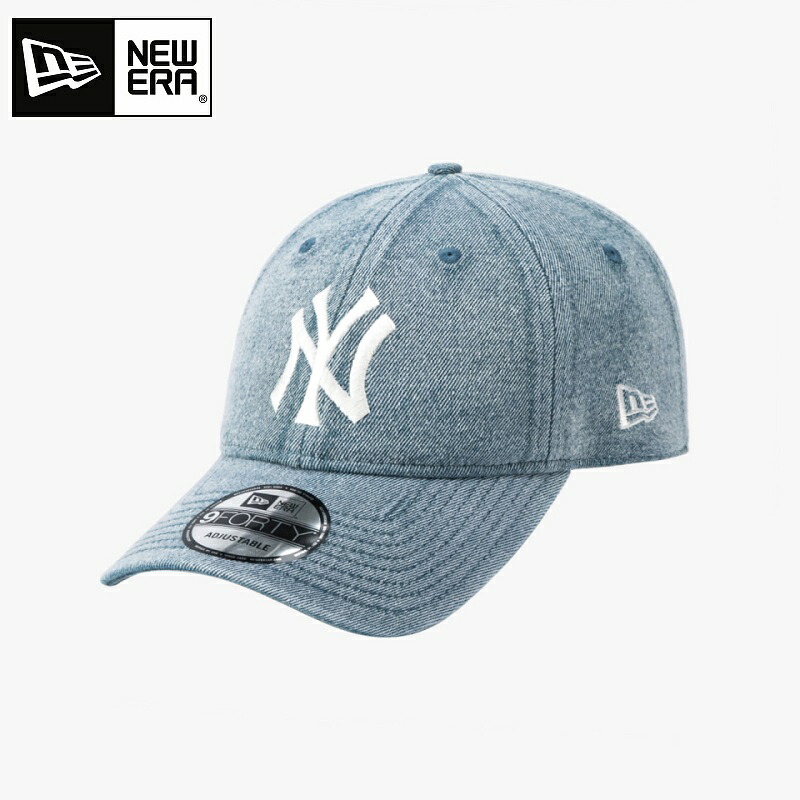New Era (ニューエラ) MLB New York Yankees Snow Wash Denim Unstructured Ball Cap Light Blue MLB ニューヨーク・ヤンキース スノーウォッシング デニム アンストラクチャード ボールキャップ ライトブルー 韓国ファッション 限定品 人気 完売必須 帽子 キャップ