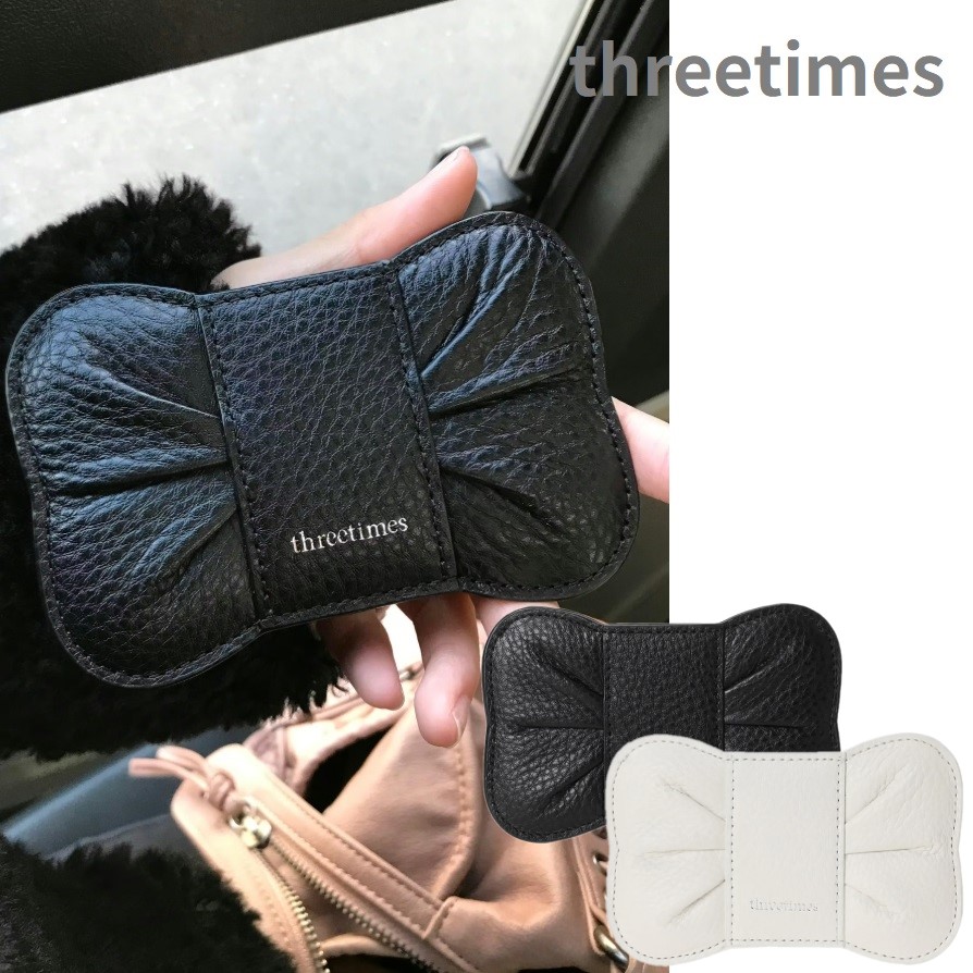 threetimes (スリータイムズ) Bow Card Holder 2Color スリータイムズ リボン カードホルダー 2カラー 韓国ファッション 人気 完売必須 財布 カードケース リボンデザイン レディース アクセサリー