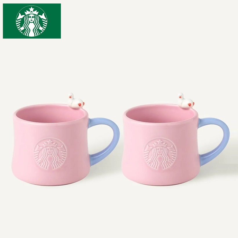 STARBUCKS (スターバックス) Jelly Duck Pink Mug Set 296ml (2P) スターバックス ジェリードック ピンク マグ セット 296ml (2個セット) Starbucks マグカップ ピンク ジェリードック セット商品 ペアマグ ギフト 韓国スタバ 春モデル パステルカラー