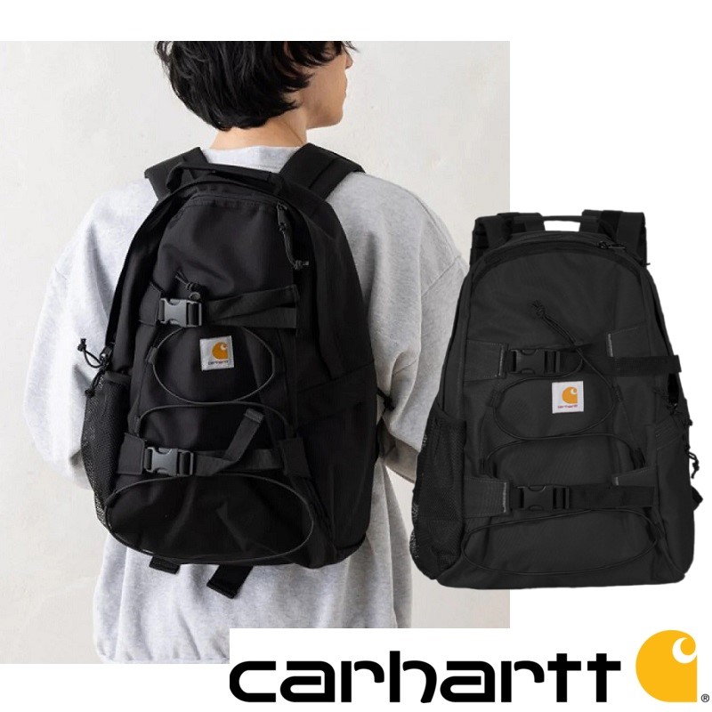 [Carhartt WIP] Kickflip Backpack Black [カーハート] キックフリップ バックパック ブラック カーハート バックパック リュック ブラック バッグ ワークウェア ストリート スケートボード 限定 人気｜あさひみ