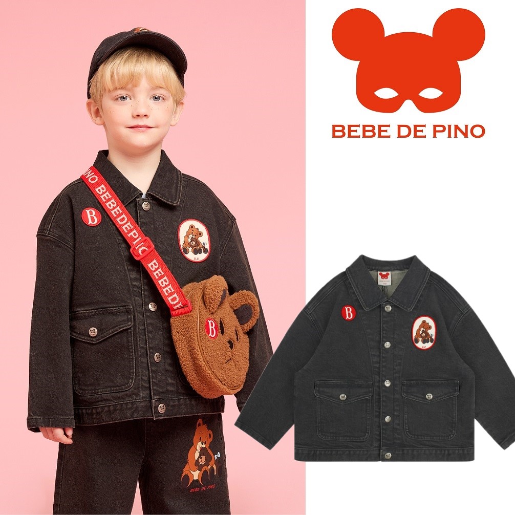 [BEBE DE PINO] Kids Hug Bear Denim Jacket [ベベドピノ] キッズ ハグ ベア デニム ジャケット ベベドピノ キッズ 子供服 ベビー ジャケット デニムジャケット アウター ハグベア クマ 韓国子供服 ブランド カジュアル 男の子 女の子 新作 人気｜あさひみ
