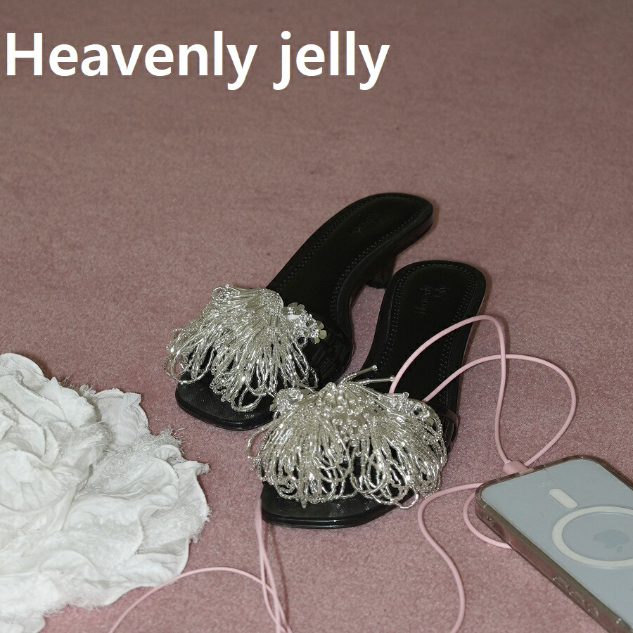 [Heavenly Jelly] [@leey.zin SET] Classic Mule Clear Black [ヘブンリージェリー]クラシック ミュール クリア ブラック 韓国ファッション Heavenly Jelly ヘブンリージェリー ミュール サンダル クリアサンダル ラバーシューズ コラボレーション インフルエンサー｜あさひみ