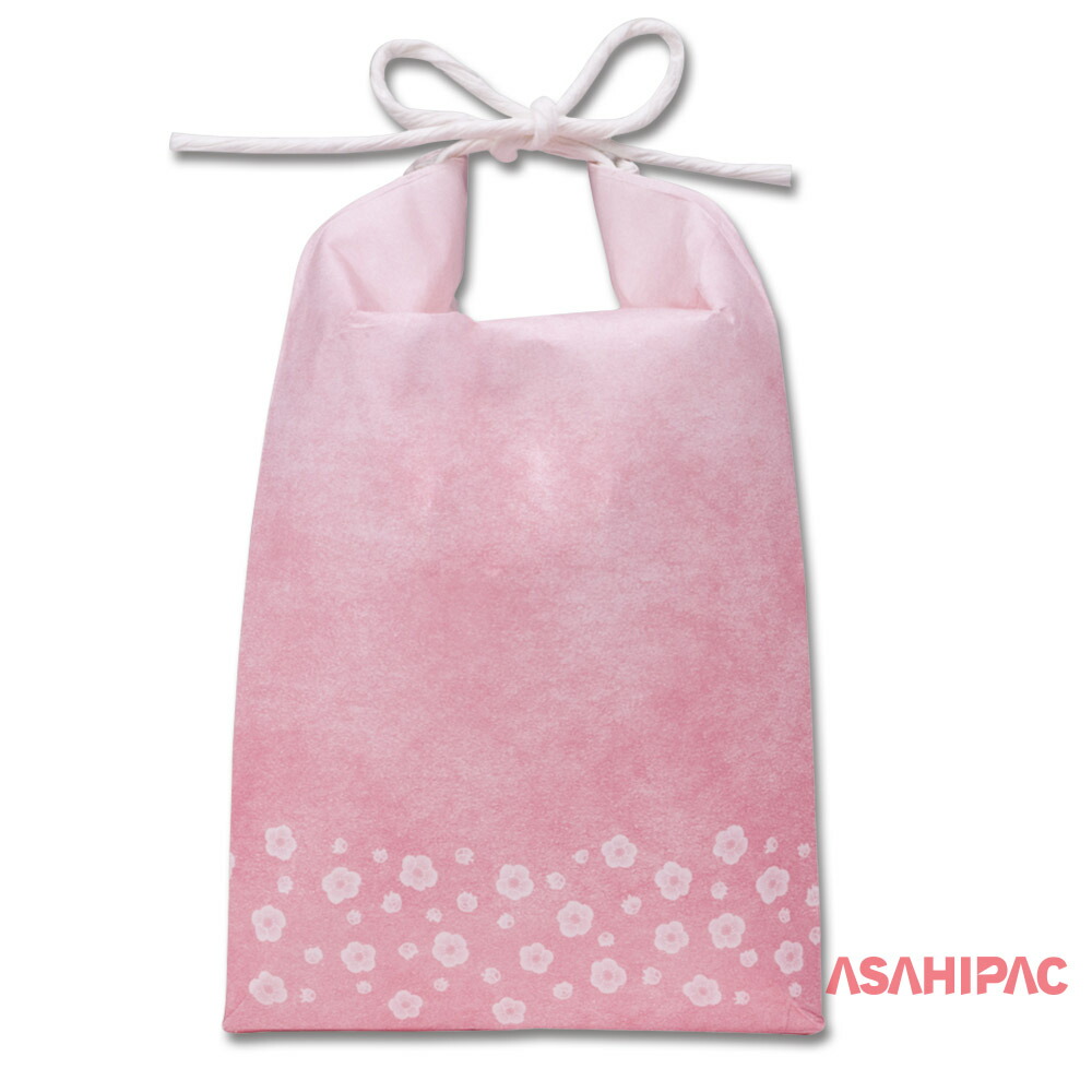 プチギフト 米袋 愛くるしい 紐付き手工芸品 ミニクラ 角底 うめ 2～3合用