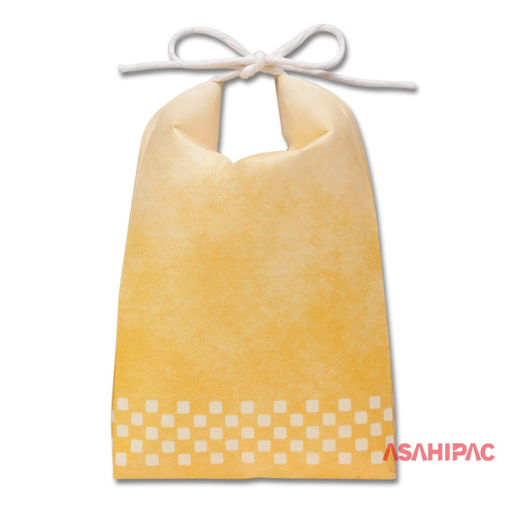 プチギフト 米袋 愛くるしい 紐付き手工芸品 ミニクラ 角底 やまぶき 2～3合用