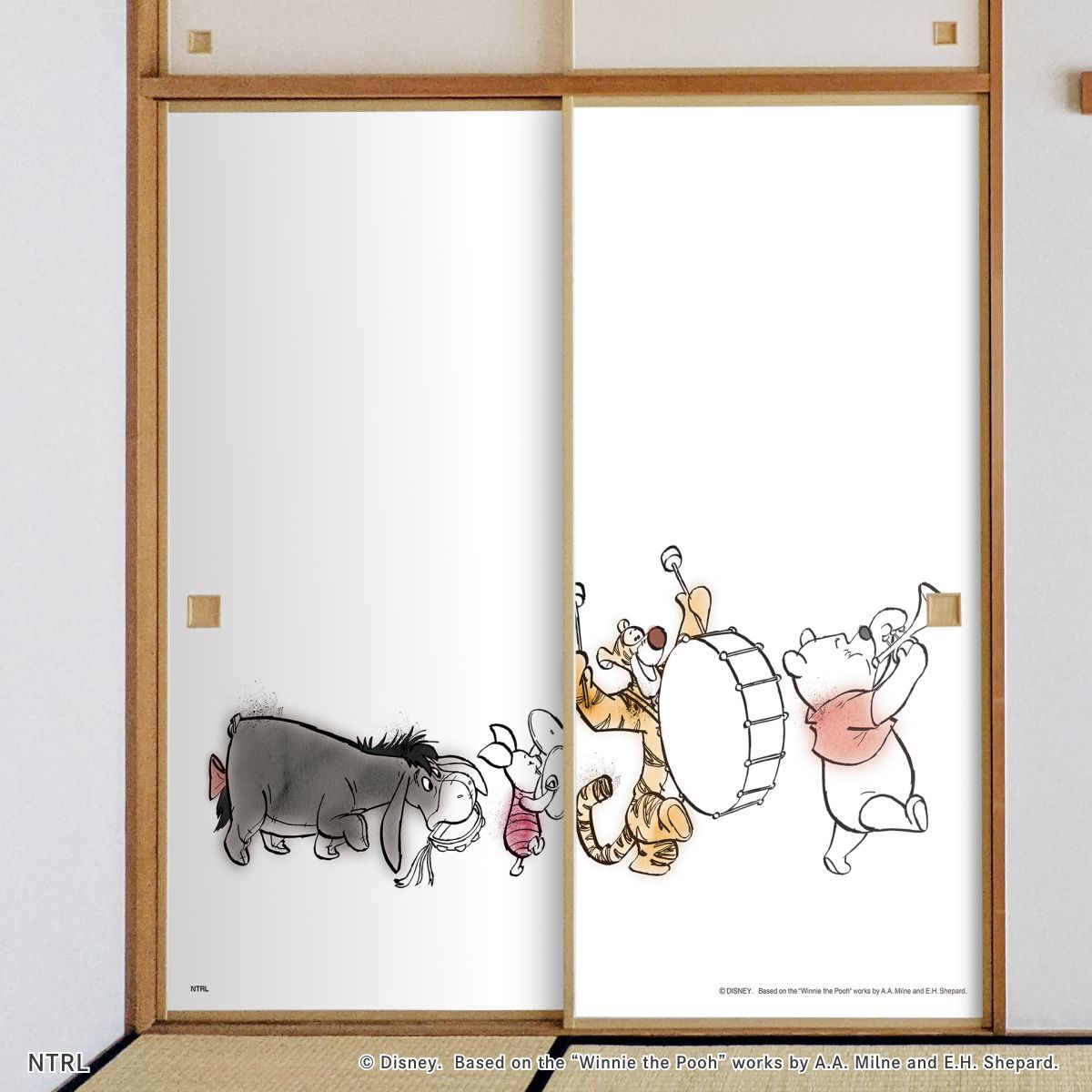 楽天市場】くまのプーさん ディズニーキャラクター ふすま紙 パッチ