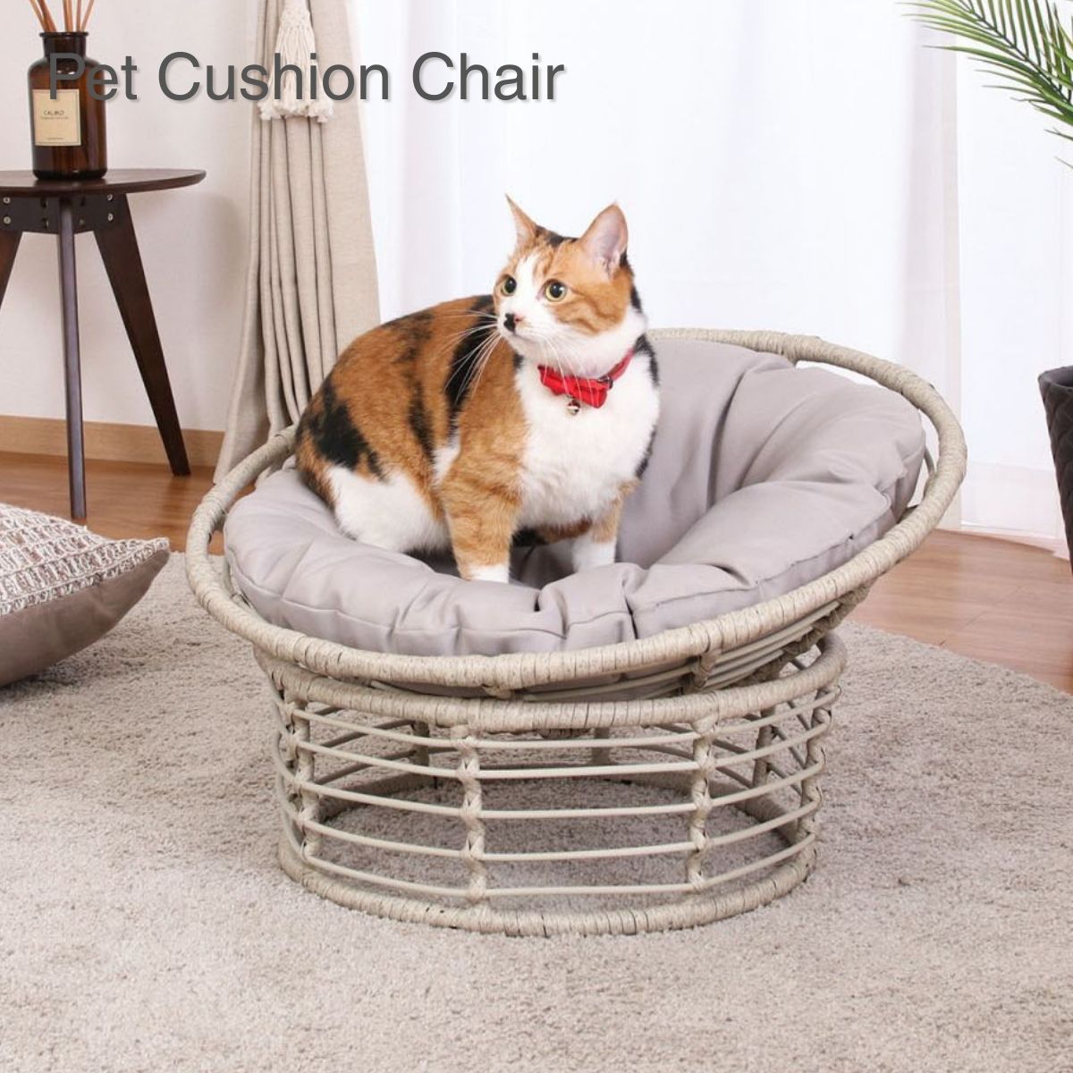 ペット用クッションチェア GY グレー 猫用 犬用 ペットベッド カウチ ソファ 51738