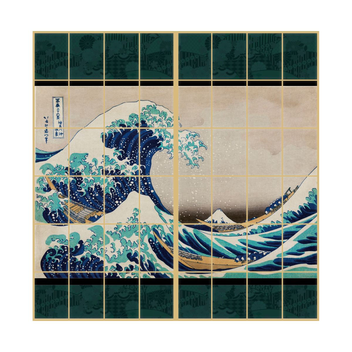 日本画 山水画 大判 山水画 色紙 富士憧憬 富士清風 伊藤渓山 高精細特色色紙 : 人形