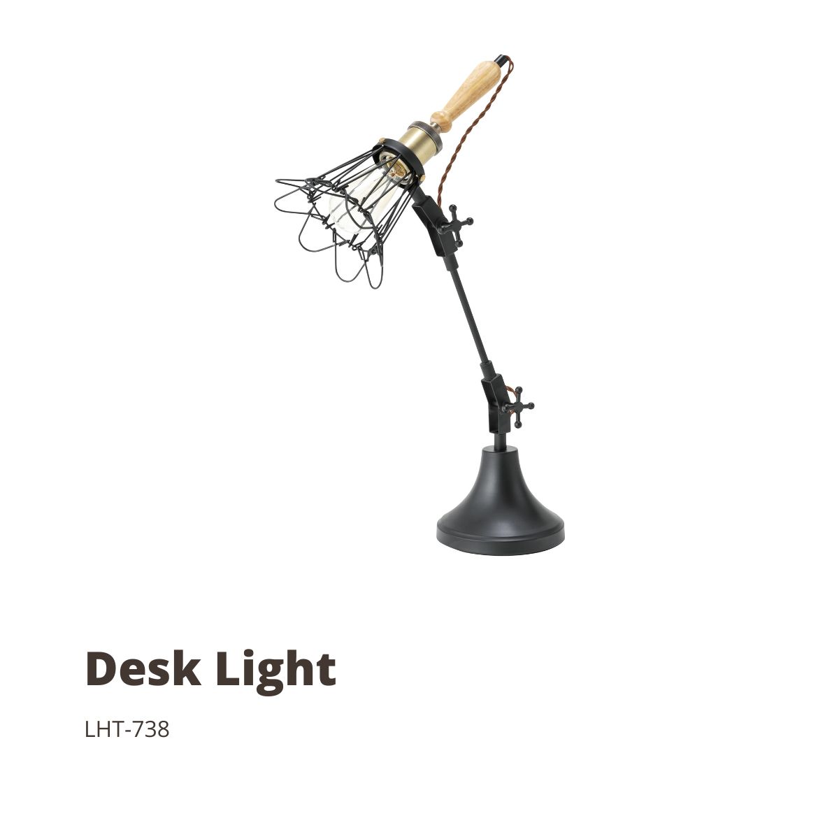 デスクライト LHT-737 卓上ライト おしゃれ 北欧 レトロ アンティーク かわいい コンセント付 リビング学習 電球 東谷 デスクライト LHT-737 LHT-738 送料無料 照明 ヴィンテージ 電球