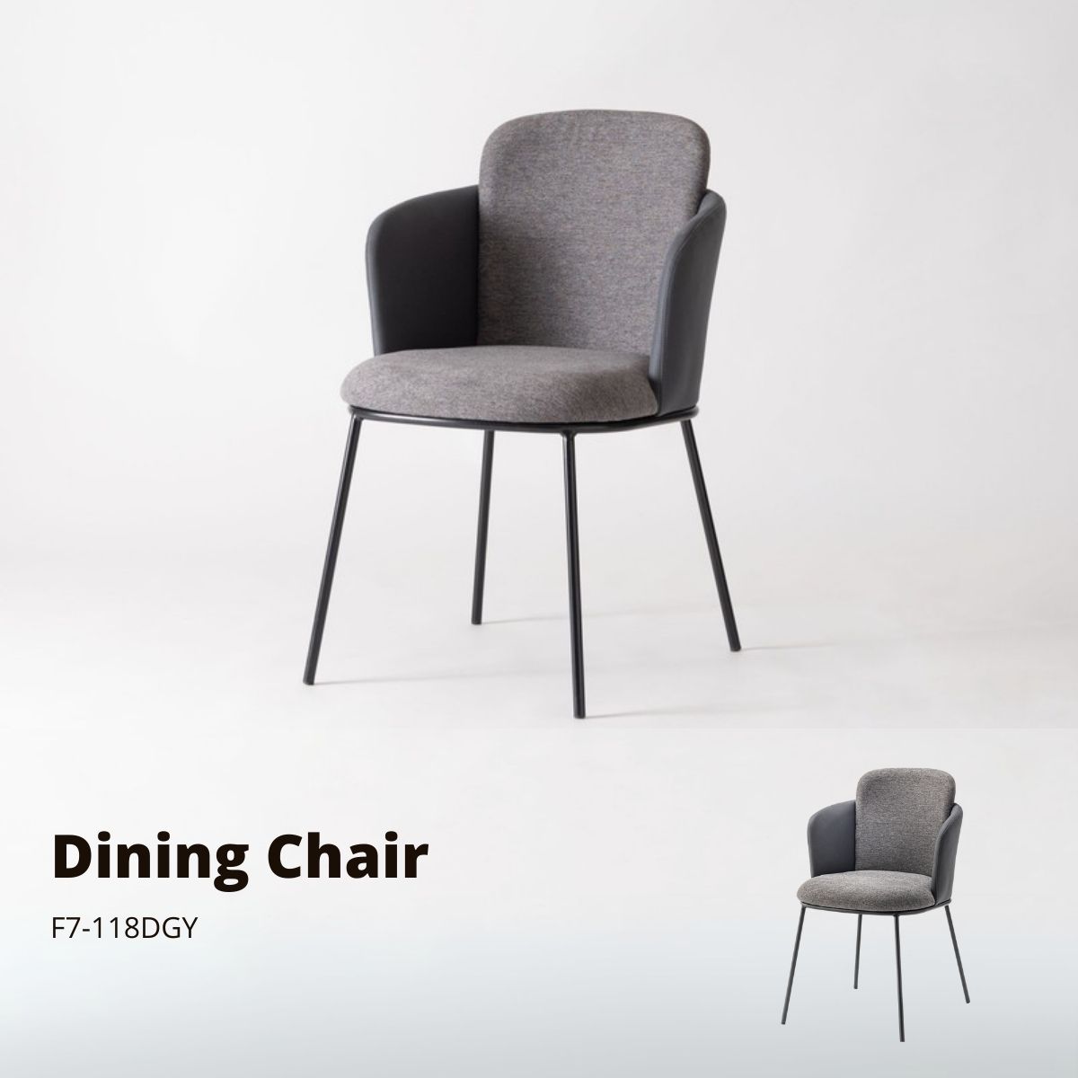 楽天市場】ダイニングチェア F7-104DGY ダークグレー W52×D49.5×H65