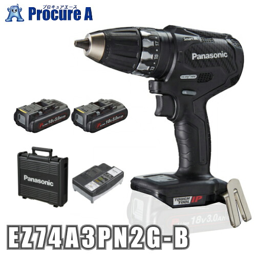 パナソニック/Panasonic EZ74A3PN2G-B 18V/3.0Ah 充電ドリルドライバー Dual 電動工具 プロ用 現場 金工 木工 正転逆転自動切替