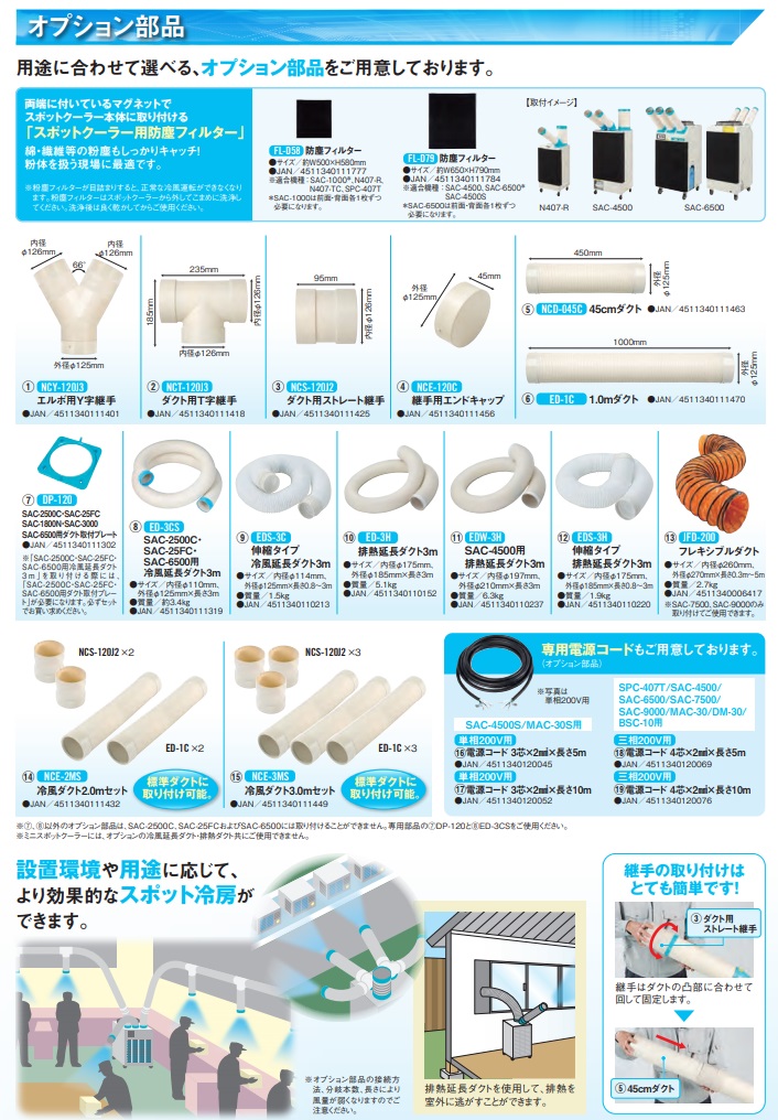 大割引 ナカトミ EDW-3H SAC-4500用排熱延長ダクト 3m ※こちらの商品はSAC-4500用です※※個人宅様送り不可※ ya509  fucoa.cl