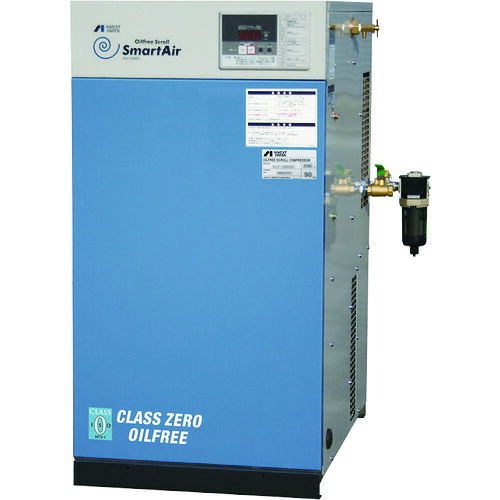 アネスト岩田 オイルフリースクロールコンプレッサ 2.2KW 50Hz 奥行875mm SLP-22EFM5 1台 ■▼207-1162 |プロキュアエース